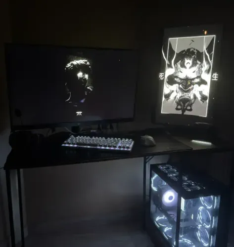 Mesa Para Computador Com Prateleira Para Cpu E Estrutura De Aço Preta Preto