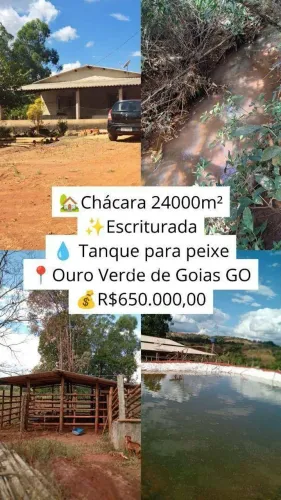 Chácara em Ouro Verde de Goiás GO | Córrego no fundo!!