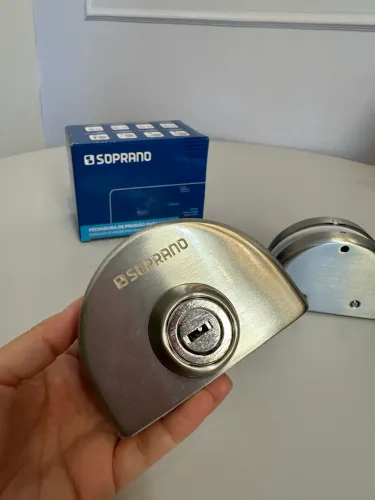Fechadura de pressão para porta de vidro Soprano