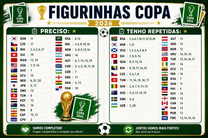 Figurinhas da COPA 2026