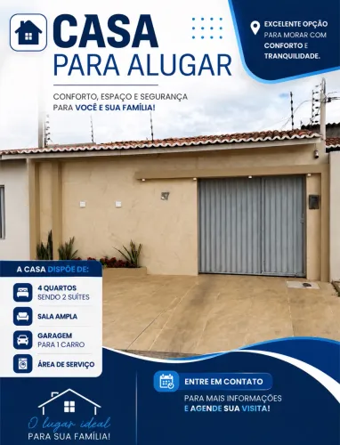 Casa para alugar - 4 quartos e 3 banheiros