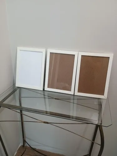Quadro MDF moldura branca e vidro 