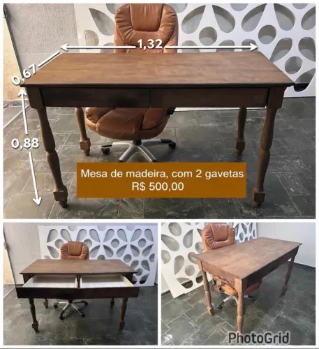 Mesa madeira escura 