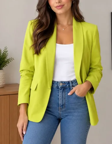 Blazer Feminino Hot Pink Verde Lima Neon