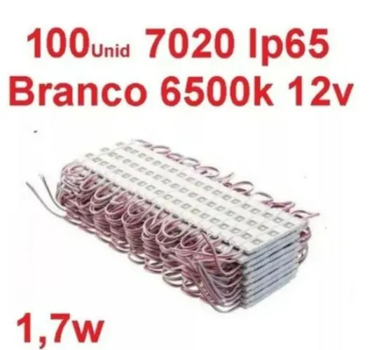100 Modulo de Led 7020 Letreiro 1,5w Placa Luminoso Iluminação Retirar Bh