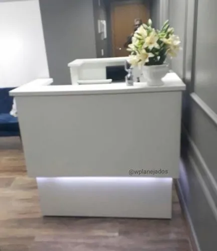 Balcão Branco com Led - Branco