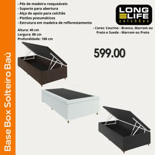 Box bau solteiro Lon life _ entrega hojee