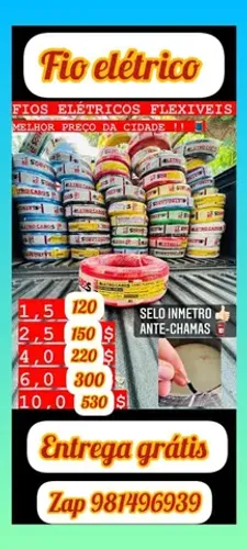 Fio elétrico na promoção
