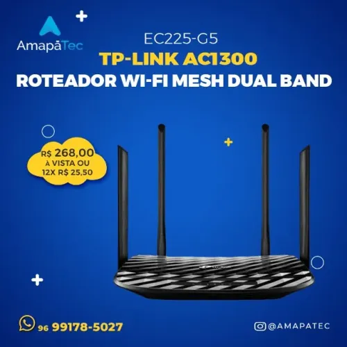 Roteador TP-Link Wi-Fi MU-MIMO AC1300