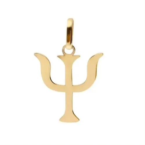 Pingente psicologia Aço inoxidável e folheado a ouro18k.