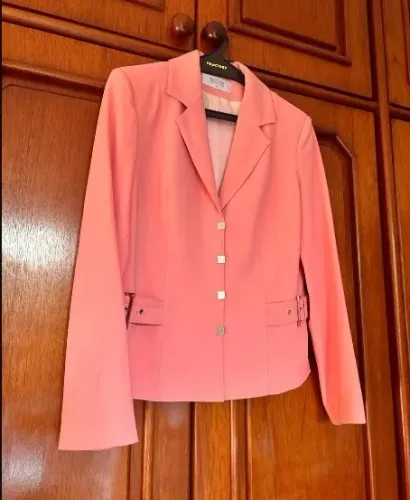 blazer social tam 40 alfaiataria rosa claro pêssego