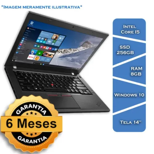 Notebook Lenovo Core i5 4º geração - ThinkPad 8gb SSD 256gb - Garamtia Entregamos - Niscal