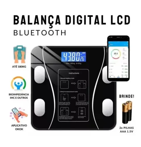 Balança de bioimpedância com app