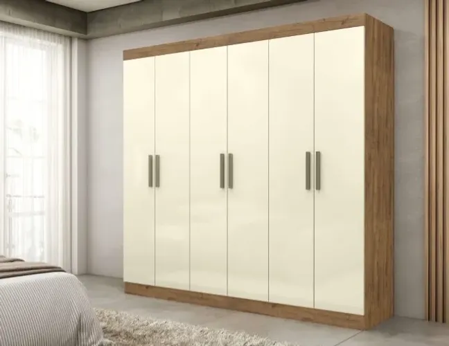 guarda roupa solteiro paris 6 portas MDF