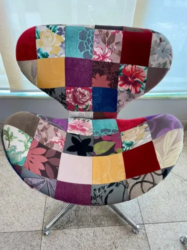 Poltrona Patchwork inox Giratória