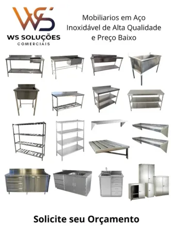 Mobiliário em Aço Inox Sob Medida para Cozinhas Industriais<br><br>