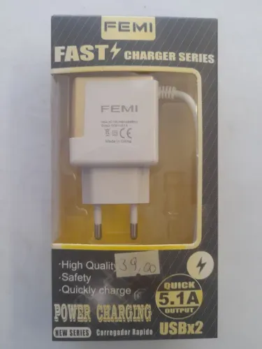 Carregador Rápido Femi 5.1A USBx2 - Novo