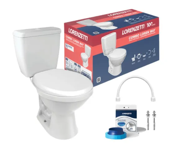 Conjunto de Vaso Sanitário Lorenzetti Combo Loren Way 100 Anos