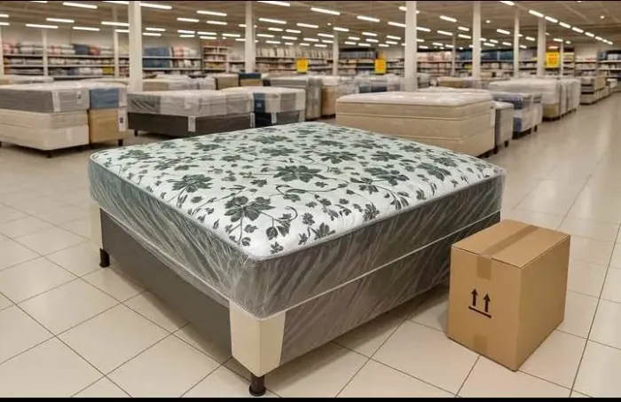 Cama Box Casal com Colchão Floral