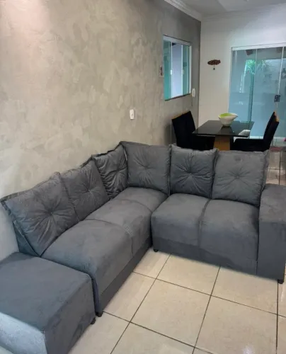 Sofá de canto com puff $770 entrega grátis