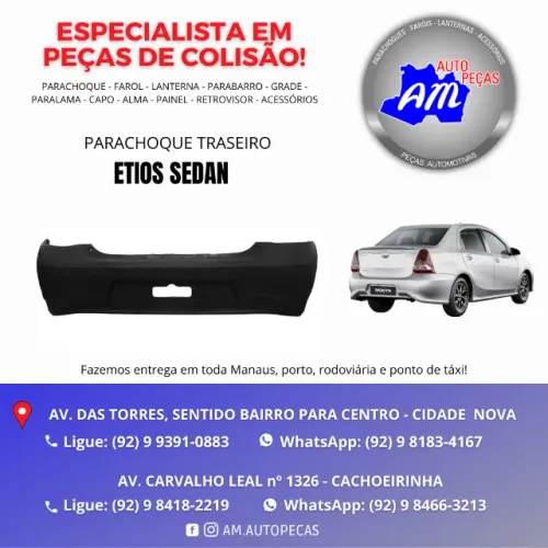 parachoque traseiro etios sedan 