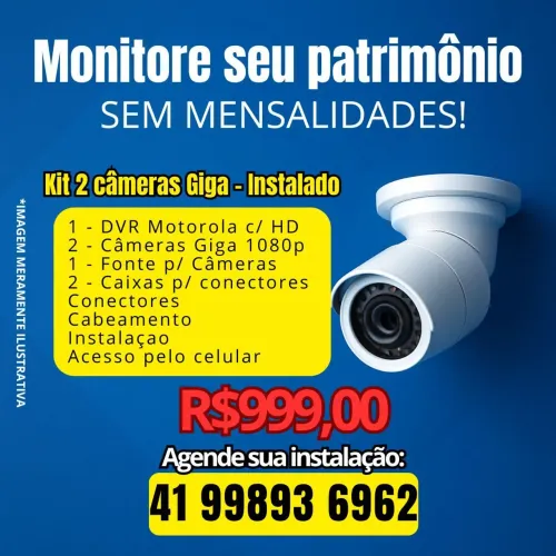 Kit 2 Câmeras Giga Instalado - Sem Mensalidades