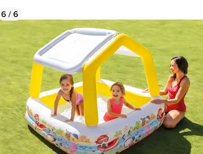 Piscina Inflável quadrada Intex Sun Shade 295 litros Azul