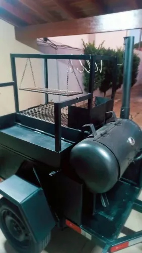 carretinha food truck com parrilha defumador ...
