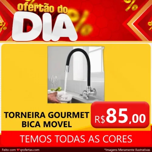 Torneira gourmet bica móvel parede 