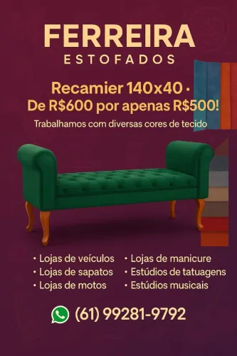 OFERTA IMPERDÍVEL!<br>Recamier de R$600 por apenas R$500!!<br>Tamanho: 140x45cm