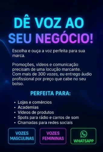 Locuções para o seu negócio. R$ 39.90 - Promoção!! 