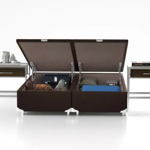 base box bau queen com 4 pitoes a gas e com opcoes de cores