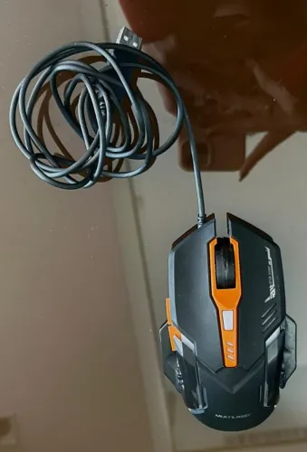 Mouse Gamer Multilaser 2400dpi Preto E Laranja Mo270 Com Fio Cor Preto/Laranja - excelente