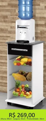 Fruteira 3 Cestos com tampo reforçado - Parcelamos S/juros