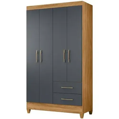 Guarda Roupa Solteiro 4 Portas 2 Gavetas