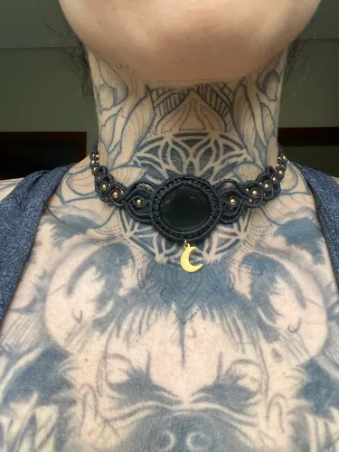 DESAPEGO! Joias em Macramê colar choker pulseira pedra natural