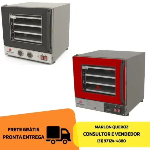 Forno Turbo Fast Oven Progas Preto/Vermelho