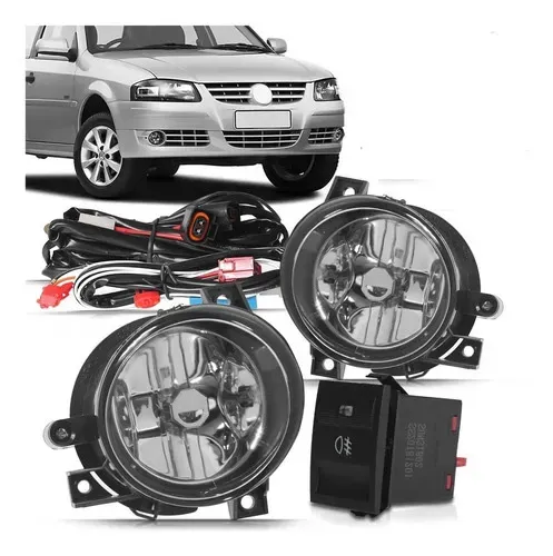 Kit Farol Milha Neblina Gol G4 Botão Mod. Original
