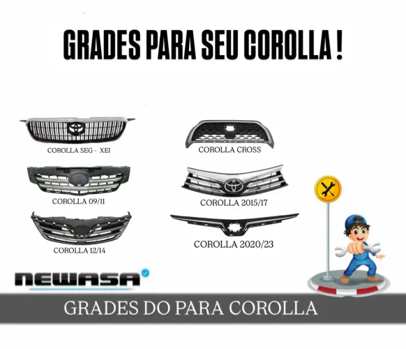 Grades para Corolla - Diversos Modelos ( Asa de urubu ) Defletores 