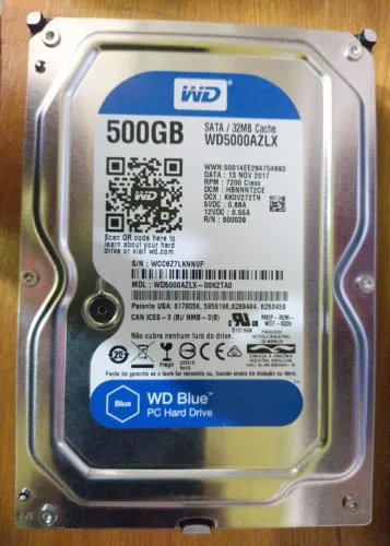 HD WD Sata WD5000AZLX 500gb