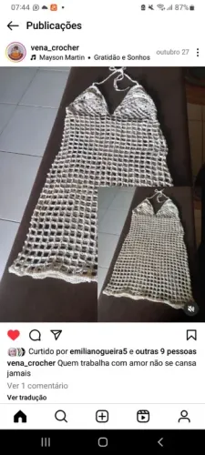 Vestido Crochê Branco - Novo