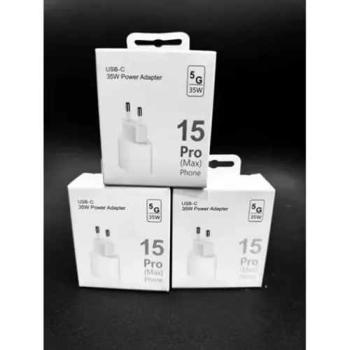Fonte Turbo 35Wtipo C Para iPhone 15, 15 Plus, 15 Pro, 15 Pro Max, 16, 16 Pro, 16 Pro Max