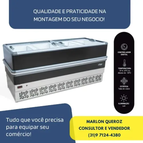 Ilha de Congelados 2M Polar Preta 220v