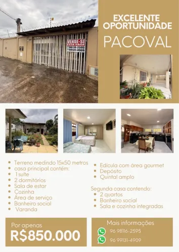 Excelente oportunidade imóvel Pacoval (morar ou empreendimento)