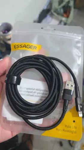 Cabos USB, Tipo C e Lightning de 1 ou 2m da Essager para carregador de celular *Novos