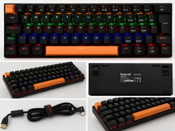 Teclado Mecânico Redragon Lakshmi RGB Switch Red - Ótimo Estado