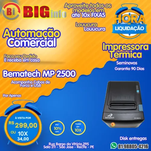 Impressora Termica Bematech Guilhotina - Em ate 10x Fixas