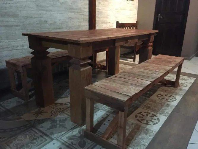 Mesa rústica madeira 