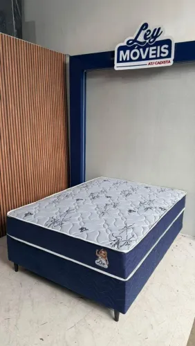 Conjunto Box Casal Iso Ouro Luxo ( Base + Colchão Molas Ensacadas) Pronta Entrega