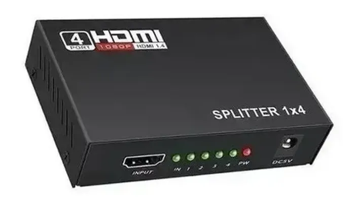 Splitter Hub Divisor HDMI 1x4 4K IT-BLUE - Transmita 1 Sinal Para 4 Telas - Novo